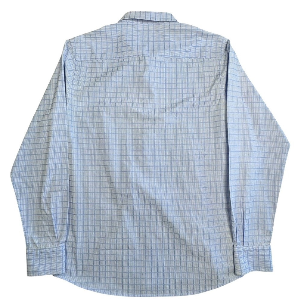 Robert Graham Long Sleeve Shirt Mens XL* Light Blue Check Spread Collar Snap - Picture 2 of 14